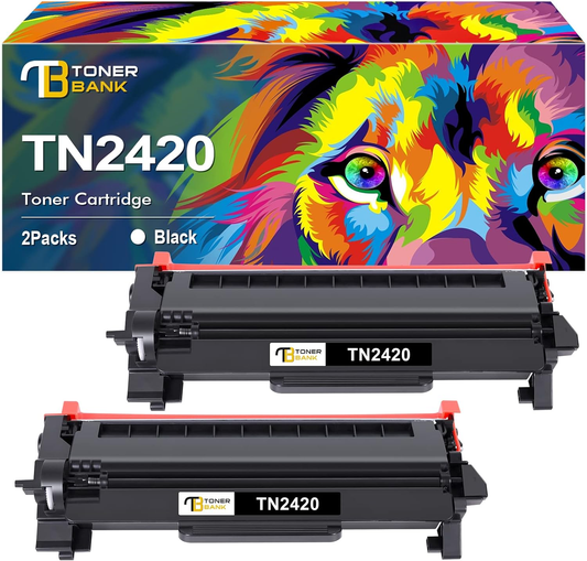 Toner Bank TN2420 Toner Cartridge Replacement for Brother TN-2420 HL-L2350DW MFC-L2710DW DCP-L2530DW MFC-L2710DN MFC-L2750DW Ink (Black, 2-Pack)
