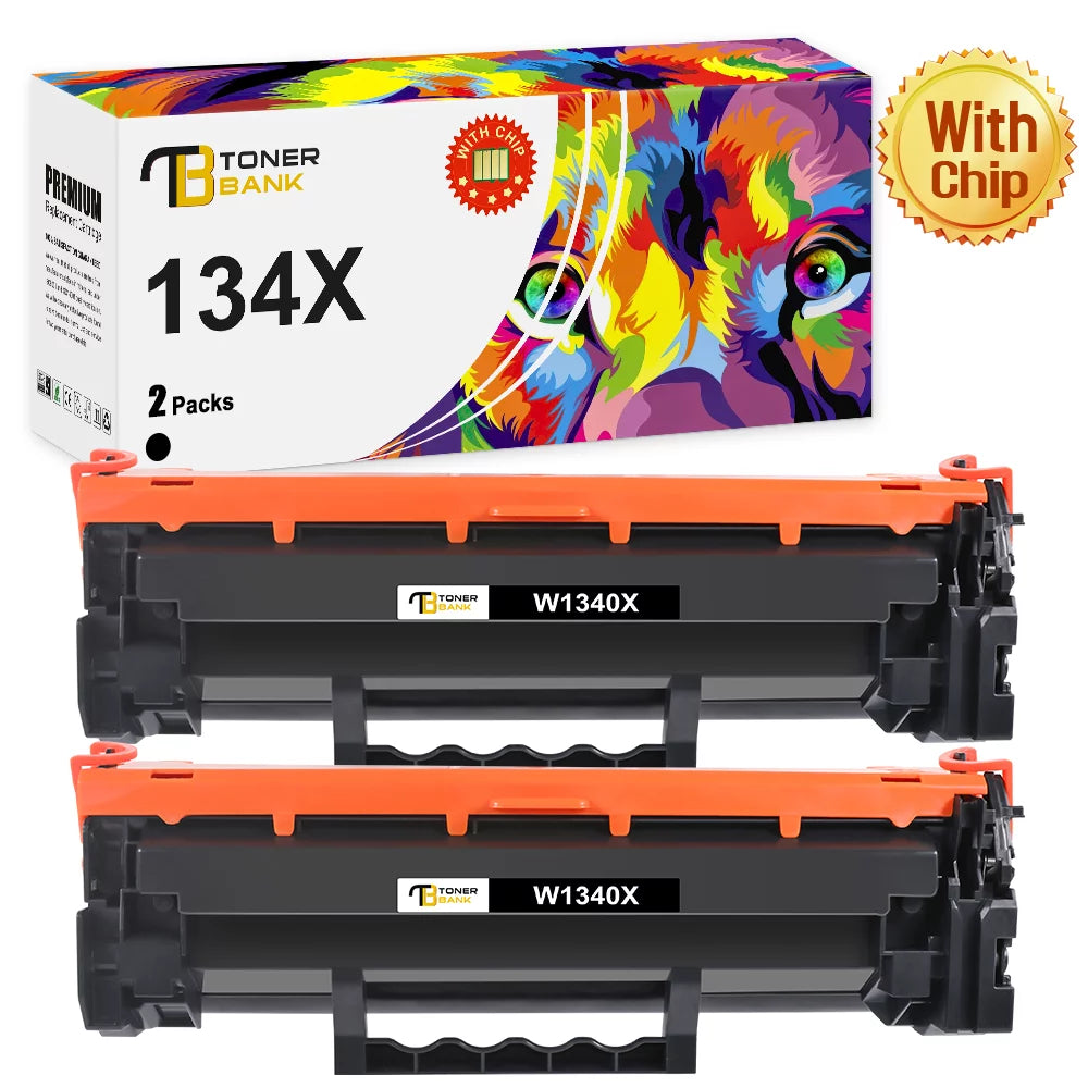 134X 134A Black Toner Cartridges with Chip Compatible for HP 134X W1340X 134A W1340A for HP LaserJet M209dw MFP M234dw MFP M234sdn MFP M234sdw Printer Ink High Yield 2-Pack