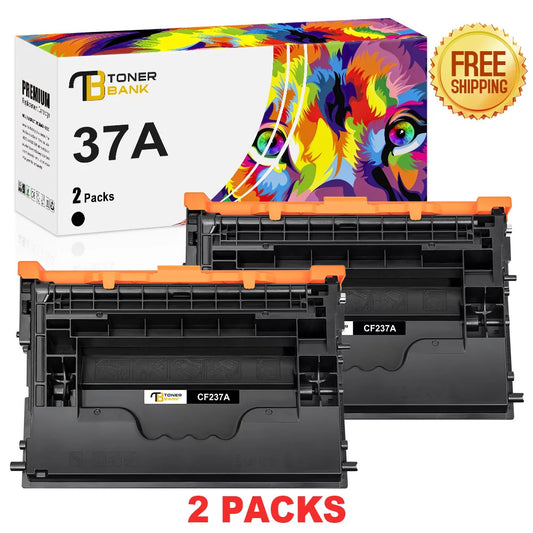 Toner Bank Compatible 37A CF237A Black Toner Cartridge for HP 37A CF237A 37X CF237X Enterprise M607 M608 M607n M608n M607dn M608dn M609 MFP M631 M632 M633 Printer Ink (Black 2-Pack)