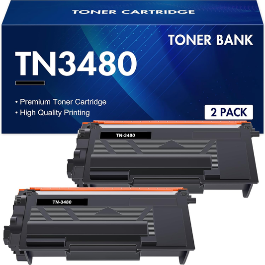 Toner Bank TN3480 Kompatible für Brother TN-3480 TN3480 TN 3480 HL-L5100DN MFC-L5750DW MFC-L5700DW HL-L5200DW HL-L6400DW HL L5100DN MFC L5750DW HL-L5000D TN-3430 TN3430 3430 Schwarz, 2er-Pack