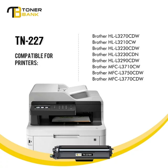 TN227 Toner Cartridge Compatible for Brother TN227 TN223 TN227BK TN-227BK/C/M/Y for MFC-L3770CDW HL-L3290CDW HL-L3270CDW HL-L3210CW HL-L3230CDW MFC-L3750CDW MFC-L3710CW Printer Ink (5-Pack)