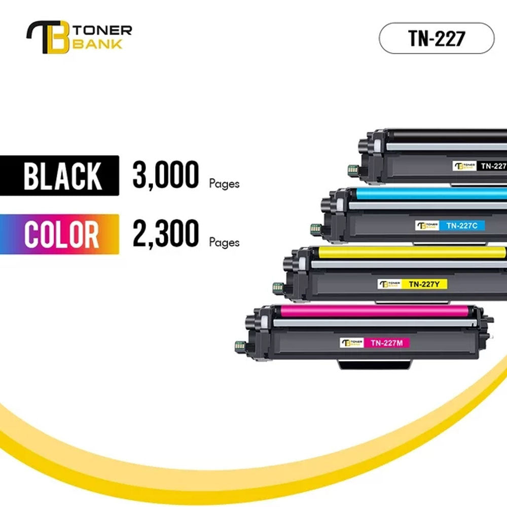 TN227 TN223 Toner Cartridge Compatible for Brother TN227 TN-227 TN223 TN-223 TN-227BK/C/M/Y TN227BK HL-L3270CDW MFC-L3770CDW MFC-L3750CDW HL-L3290CDW HL-L3210CW MFC-L3710CW Printer (5-Pack)