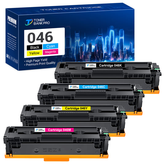 046 046H Toner Cartridge Compatible for Canon 046 046H CRG-046 Color imageCLASS MF733Cdw MF731Cdw MF735Cdw LBP654Cdw Printer Ink (Black Cyan Yellow Magenta 4-Pack)