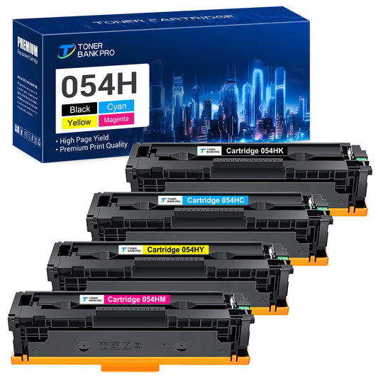 054H 054 CRG-054H Toner Cartridge Compatible for Canon 054H Color imageCLASS MF641Cdw MF642Cdw MF644Cdw LBP622Cdw LBP621CW Printer Ink (Black Cyan Magenta Yellow, 4-Pack)