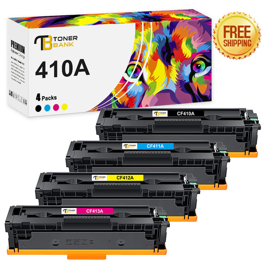 410A Toner Cartridge 4 Pack Compatible for HP 410A 410X CF410A CF410X M477fnw Color Laserjet MFP M477fdw M477fdn M452dn M452nw Pro M477 M452 M377 Printer Ink Black Cyan Magenta Yellow