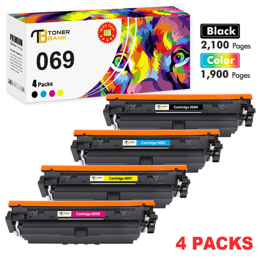 069 069H Toner Cartridge With Chip Compatible for Canon Cartridge 069 CRG069 imageCLASS MF753Cdw MF752Cdw MF751Cdw LBP673Cdw LBP674Cx LBP674Cdw MF756Cx (Black Cyan Magenta Yellow, 4-Pack)
