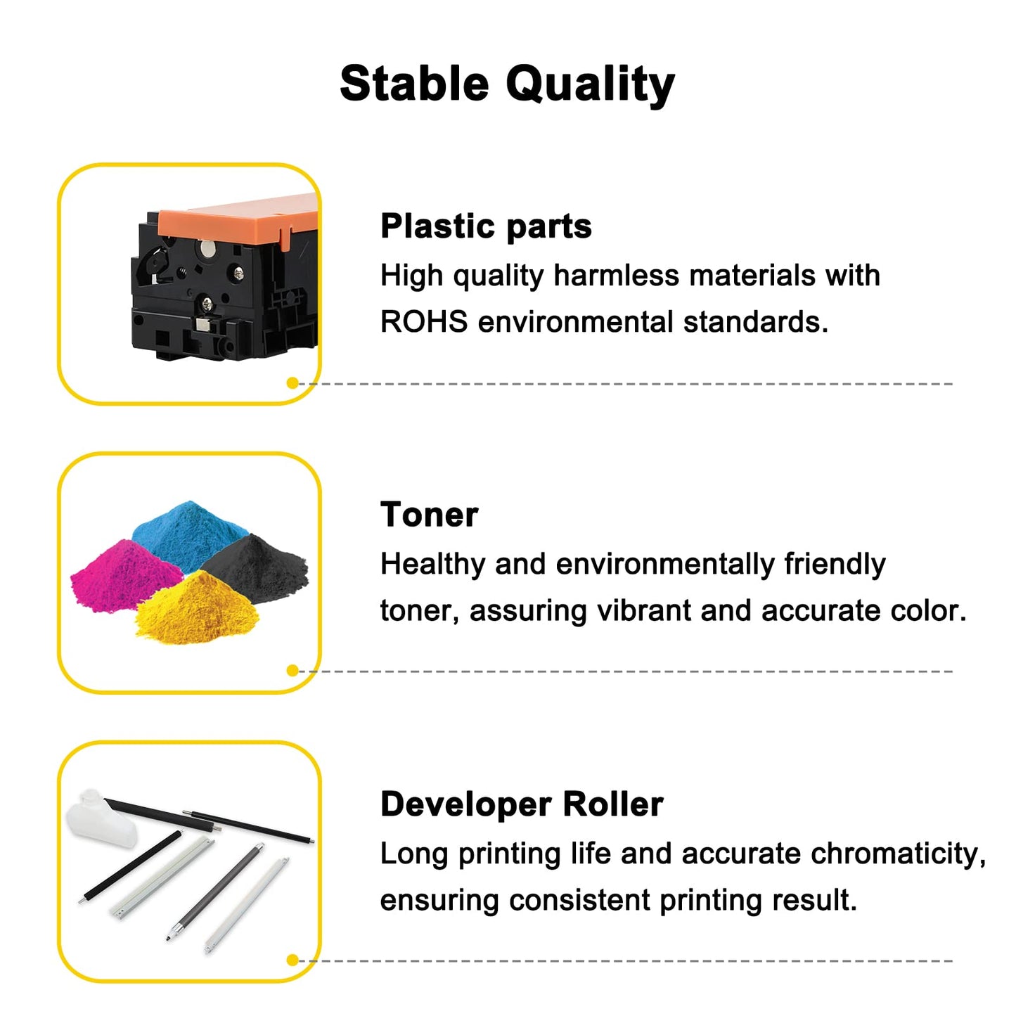 206A Toner Cartridges 4 Pack M283fdw | 206X (with Chip) Compatible for HP 206A 206X Color MFP M283fdw M283cdw M283 Pro M255dw M255 Printer W2110A W2110X High Yield (Black Cyan Yellow Magenta)