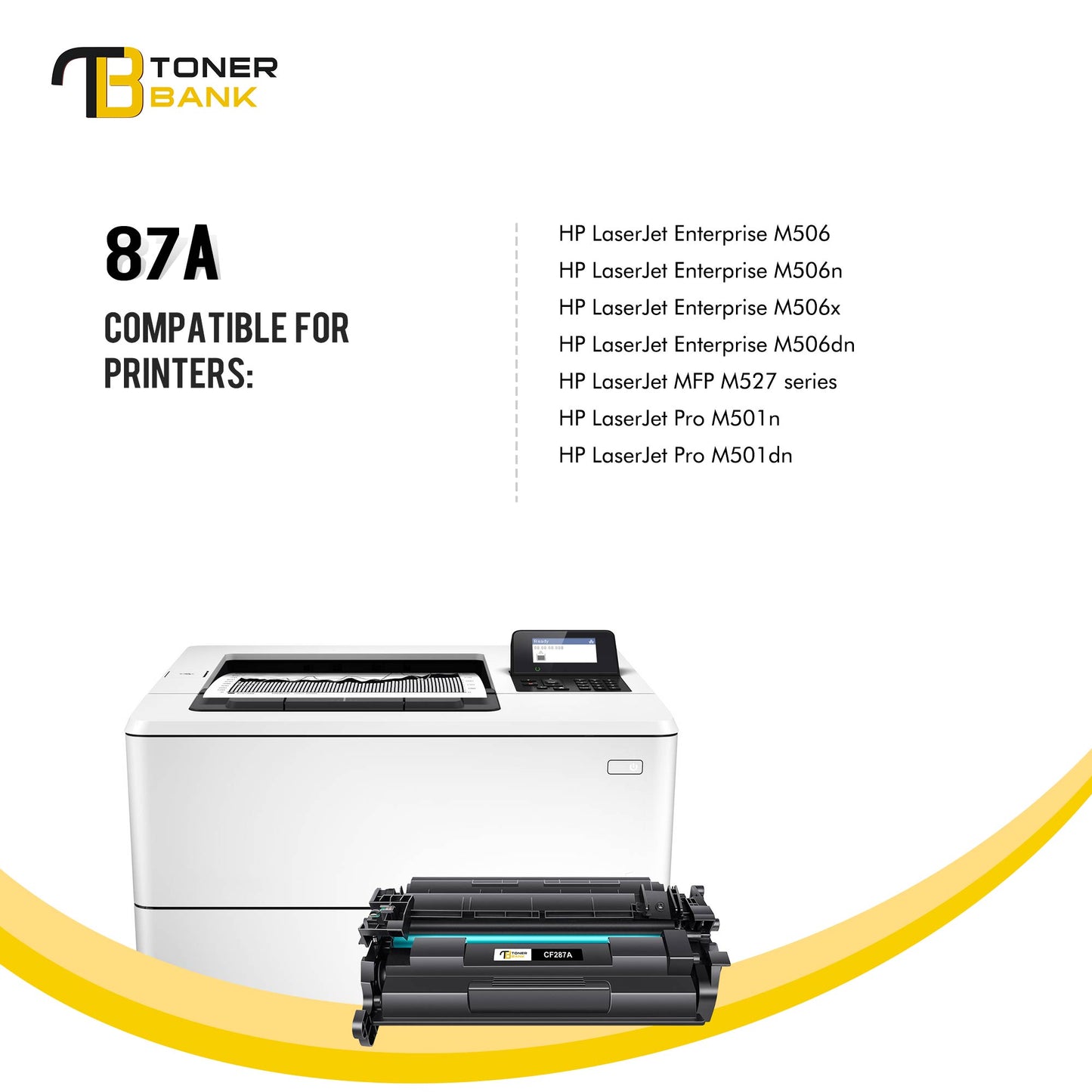 87A Toner Cartridge Compatible for HP 87A CF287A CF287X 87X M506 LaserJet Enterprise M501 M501dn M506 M506n M527dn M506dn M506x M527f M501n Printer (Black, 2-Pack)