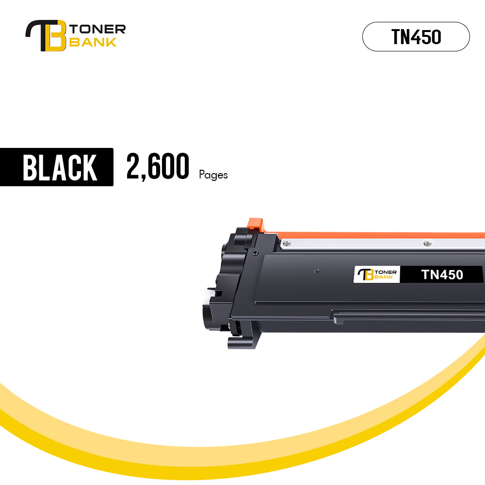 TN450 Toner Cartridges Compatible for Brother TN-450 TN420 TN 420 HL-2270DW HL-2280DW DCP-7065DN MFC-7360N MFC-7860DW HL-2240D DCP-7060D MFC7460DN MFC7240 Printer High Yield (2-Pack, Black)