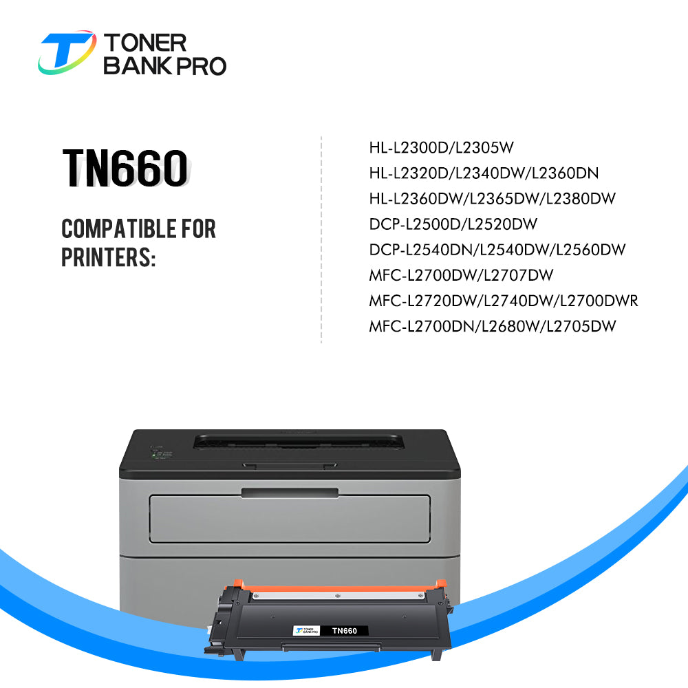 TN660 TN630 Toner Cartridge Compatible for Brother TN-660 TN660 TN 660 630 MFC-L2700DW HL-L2300D HL-L2320D HL-L2340DW HL L2360DW DCP-L2540DW DCP-L2520DW MFC-L2740DW Printer Ink (4-Pack, Black)