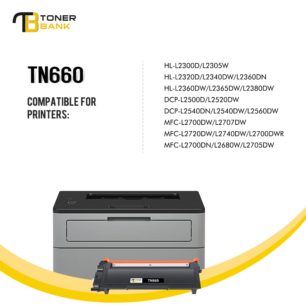 compatible brother tn660 toner cartridge black 2 pack