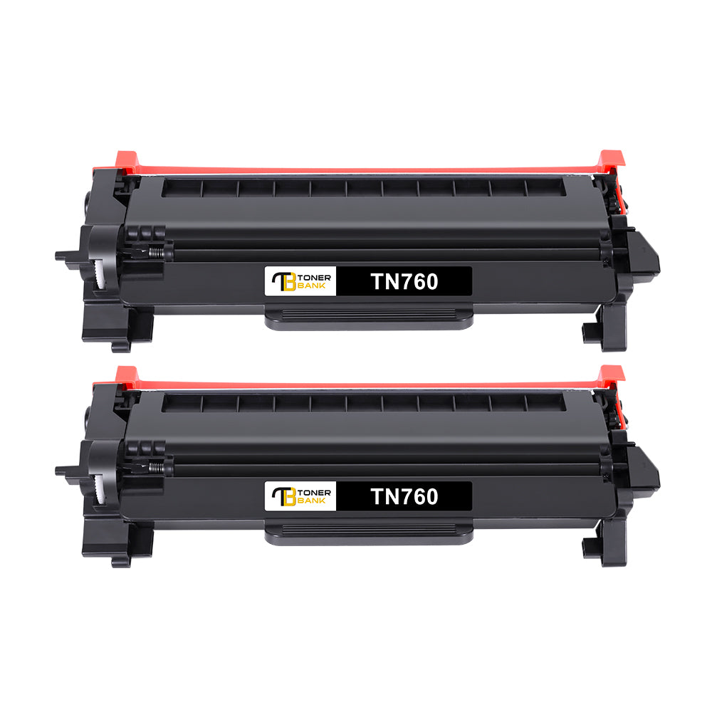 Toner Bank TN730 TN760 Toner Cartridge Compatible for Brother TN-760 TN 760 TN-730 730 Work for DCP-L2550DW MFC-L2710DW MFC-L2750DW HL-L2395DW HL-L2350DW HL-L2390DW HL-L2370DW Printer (Black, 2-Pack)