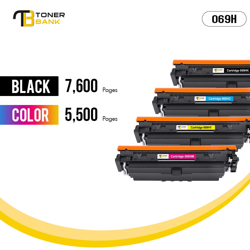 069H 069 Toner Cartridge High Yield With Chip Compatible for Canon 069H CRG069H imageCLASS MF753Cdw MF752Cdw MF751Cdw LBP673Cdw LBP674Cx LBP674Cdw MF756Cx (Black Cyan Magenta Yellow, 4-Pack)