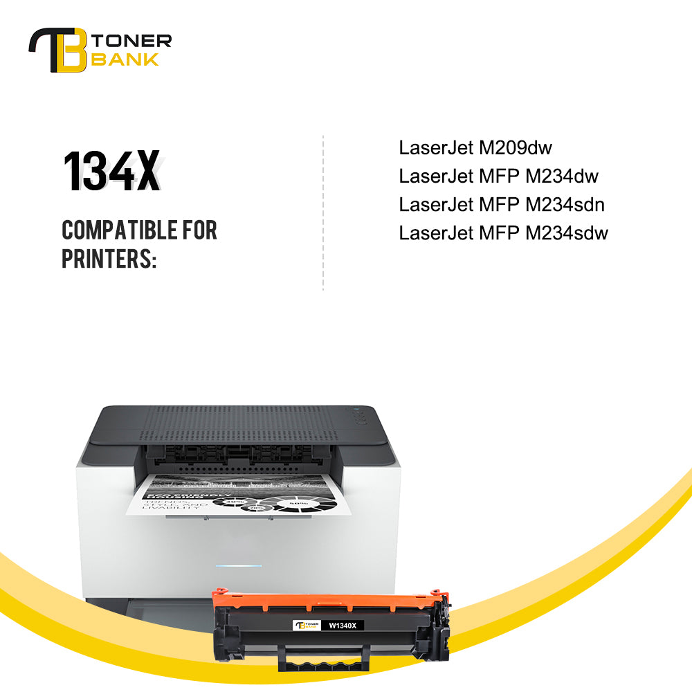 134X 134A Black Toner Cartridges with Chip Compatible for HP 134X W1340X 134A W1340A for HP LaserJet M209dw MFP M234dw MFP M234sdn MFP M234sdw Printer Ink High Yield 2-Pack