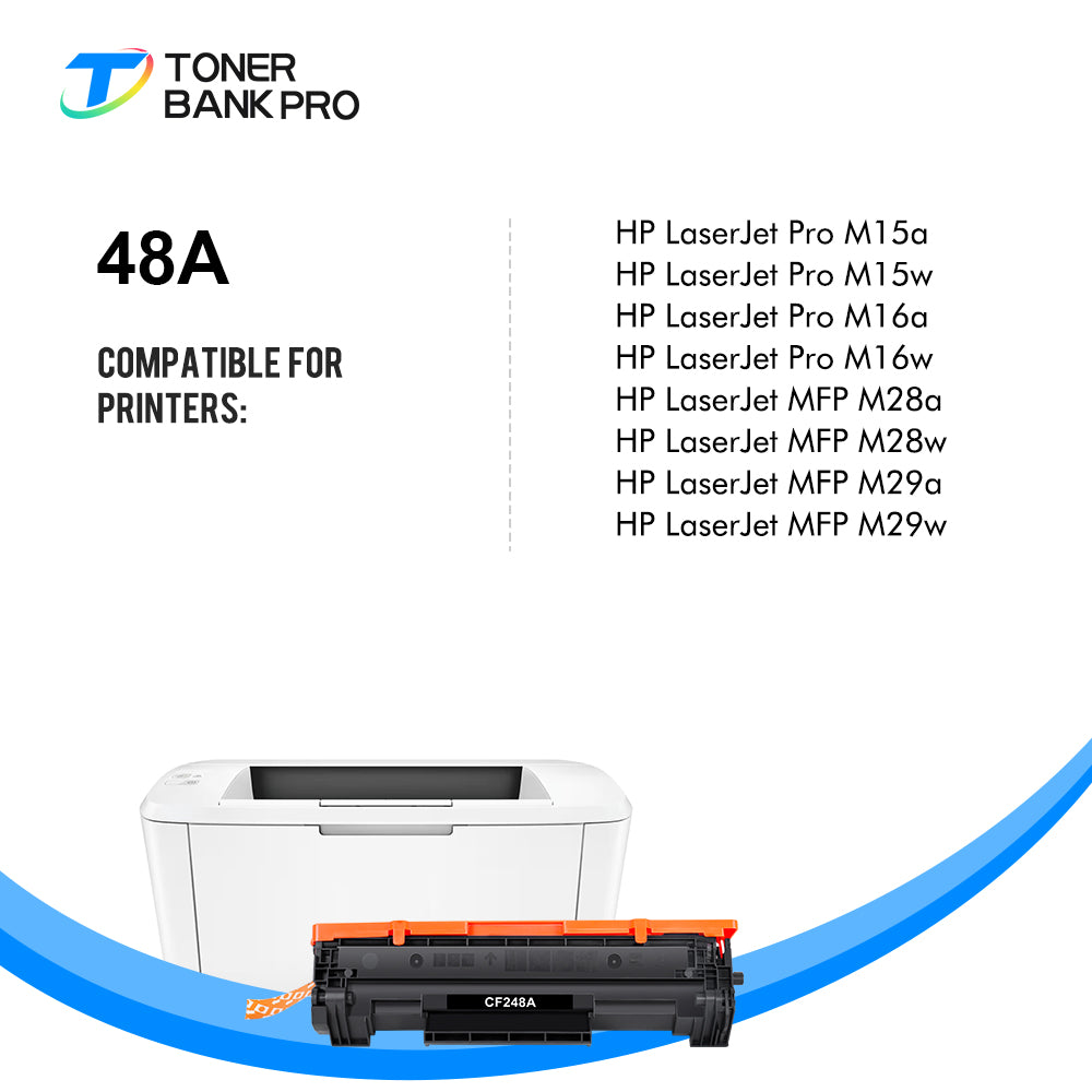 48A Toner Cartridge Compatible for HP 48A CF248A 248A HP Laserjet Pro M15w MFP M29w M28w M16w M31w M30w M15a M16a M28a M29a M15 M29 M28 Series Printer Ink (Black, 2-Pack)