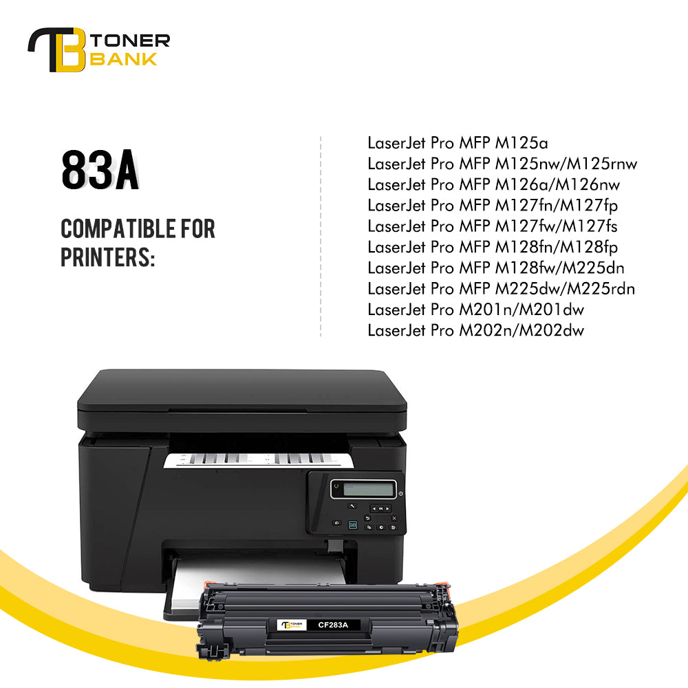 Toner Bank 83X 83A Toner Cartridge Compatible for HP CF283A 83A CF283X 83X Work with Laserjet Pro MFP M127fn M127fw M225dn M225dw M125nw M125a Laserjet Pro M201dw M201n Printer (Black, 4 Pack)