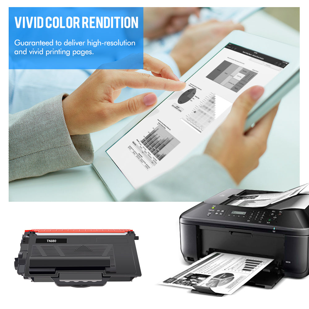 TN880 Super Toner Cartridge Compatible for Brother TN880 Black TN-880 TN 880 HL-L6200DW L6200DWT L6400DW L6400DWT MFC-L6700DW L6800DW L6900DW Printer Ink (2-Pack)