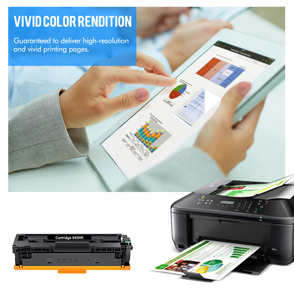 Cartridge 045 045H | Compatible CRG 045 045H Toner Cartridge Replacement for Canon 045 045H MF634Cdw Toner for Canon Color ImageCLASS MF634Cdw MF632Cdw LBP612Cdw MF632 LBP612 Ink Printer * 4 PACK