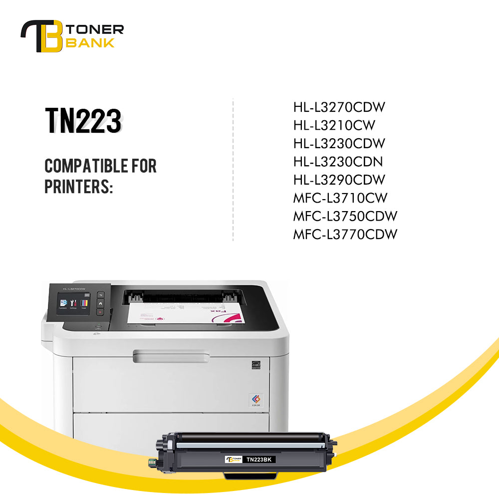 TN223 Toner Cartridge Compatible for Brother TN223 TN227 TN-223BK HL-L3270CDW L3210CW L3230CDW L3290CDW MFC-L3710CW MFC-L3750CDW Printer (Black, Cyan, Yellow Magenta, 4-Pack)