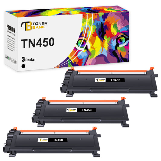 Toner Bank TN450 Toner Cartridges Compatible for Brother TN-450 TN420 TN-420 HL-2270DW HL-2280DW DCP-7065DN MFC-7360N MFC-7860DW HL-2240D DCP-7060D MFC7460DN MFC7240 High Yield (3-Pack, Black)