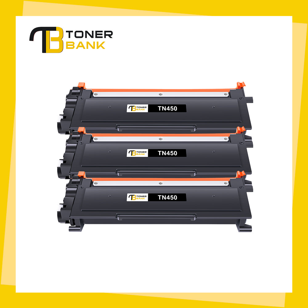 Toner Bank TN450 Toner Cartridges Compatible for Brother TN-450 TN420 TN-420 HL-2270DW HL-2280DW DCP-7065DN MFC-7360N MFC-7860DW HL-2240D DCP-7060D MFC7460DN MFC7240 High Yield (3-Pack, Black)