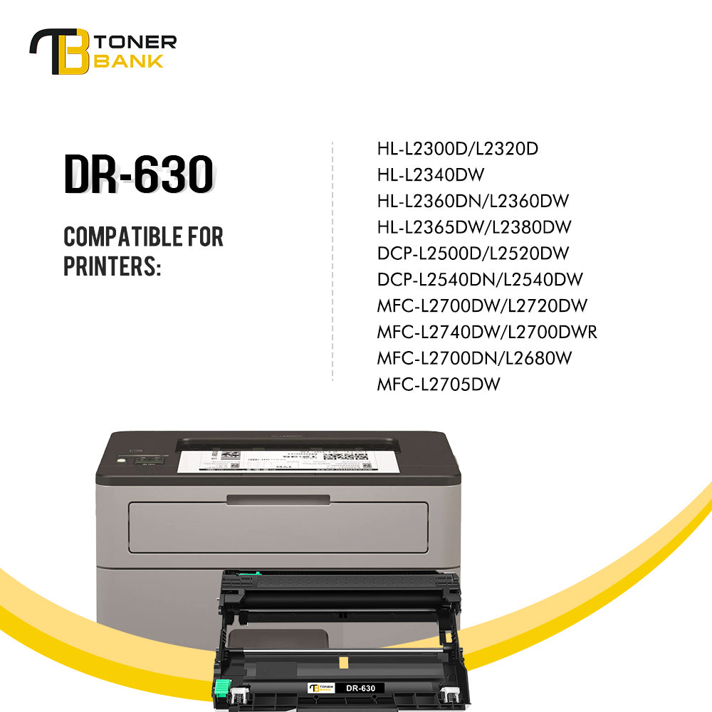 Compatible for Brother DR630 DR-630 DR 630 Drum Unit 2-Pack