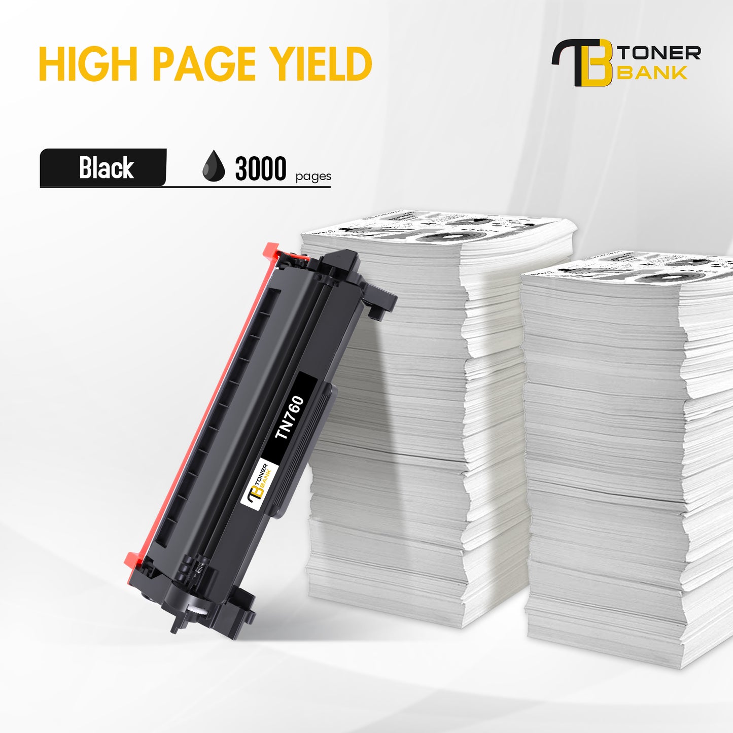 Toner Bank 10-Pack TN760 TN730 Toner Cartridge Compatible for Brother TN760 TN-760 TN 760 TN730 730 for MFC-L2710DW HL-L2395DW MFC-L2750DW DCP-L2550DW HL-L2370DW HL-L2390DW Printer (Black)