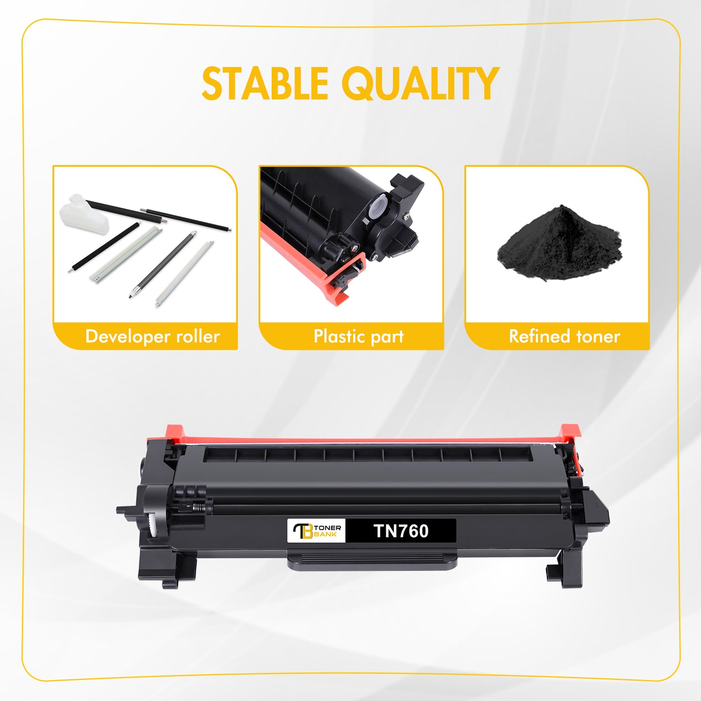 Toner Bank 10-Pack TN760 TN730 Toner Cartridge Compatible for Brother TN760 TN-760 TN 760 TN730 730 for MFC-L2710DW HL-L2395DW MFC-L2750DW DCP-L2550DW HL-L2370DW HL-L2390DW Printer (Black)