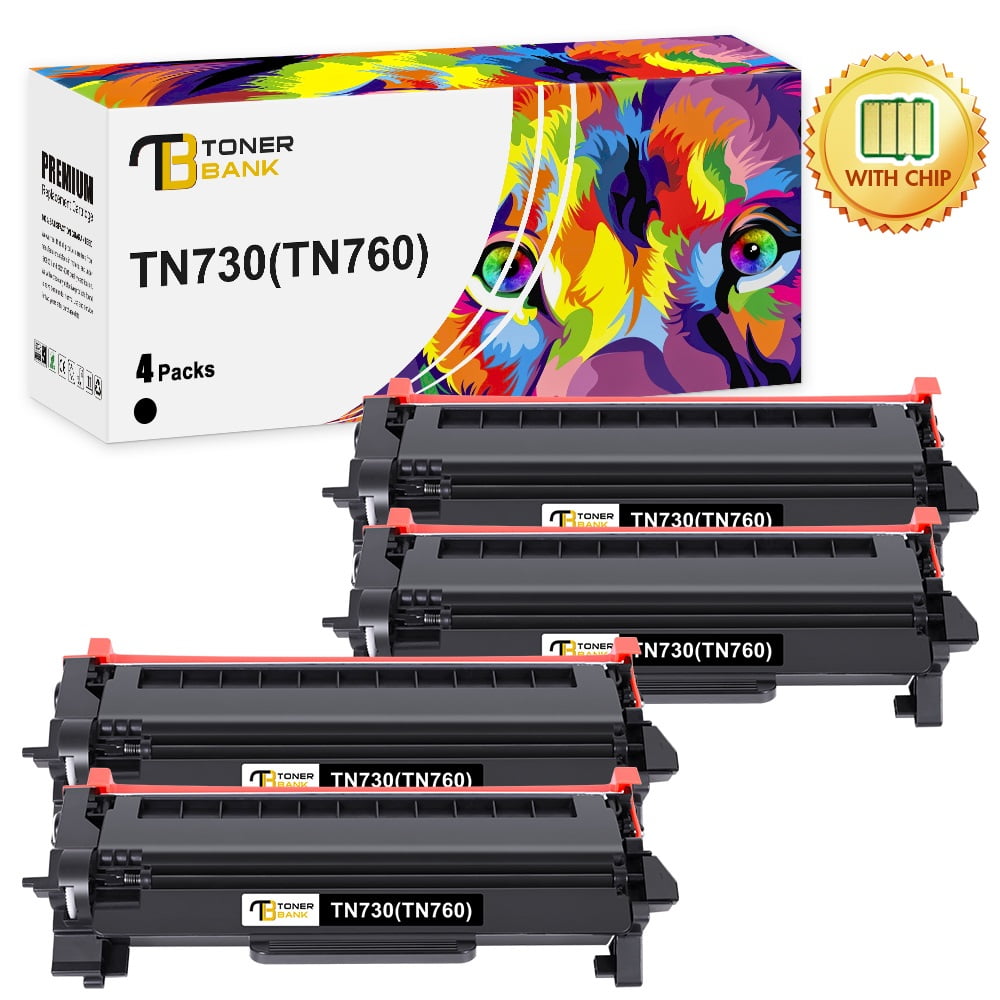 compatible brother tn760 tn730 toner cartridge black 4 pack