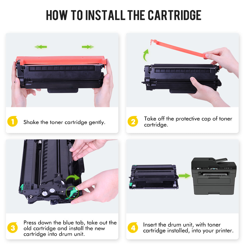 Compatible for Brother TN-760 TN 760 Toner Cartridge Black, 4 Pack