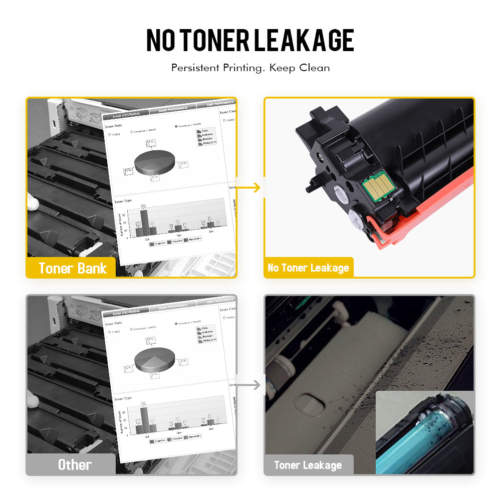 Compatible for Brother TN-760 TN 760 Toner Cartridge Black, 4 Pack
