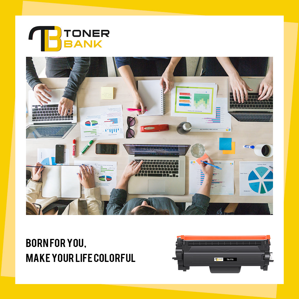 Toner Bank TN770 Toner Cartridge Compatible for Brother TN-770 TN770 High Yield for MFC-L2750DW MFC-L2750DWXL HL-L2370DW HL-L2370DWX Printer (Black, 2-Pack)