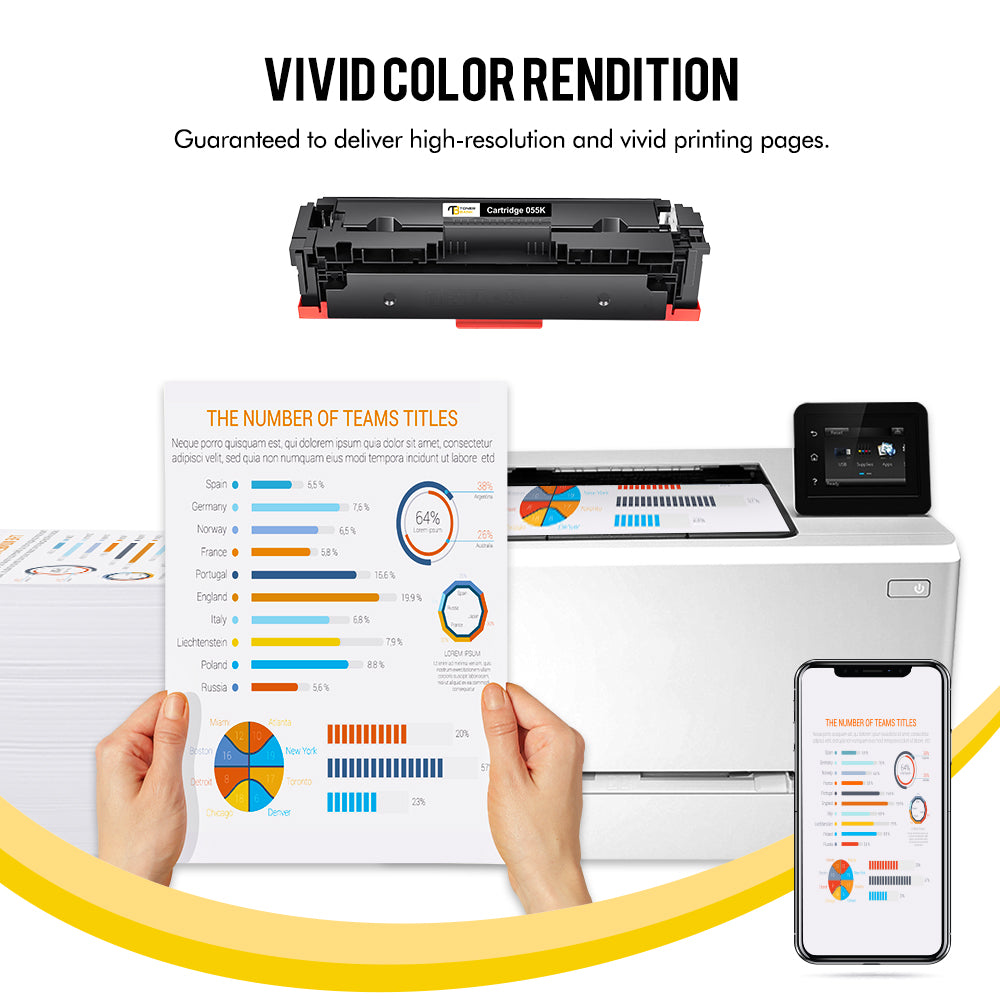 compatible for canon 055 toner cartridge black cyan magenta yellow 4 pack