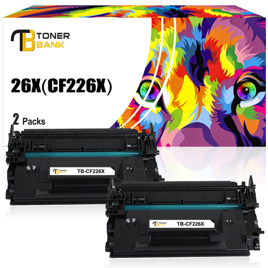 Toner Bank 26X CF226X Compatible Toner Cartidge Replacement for HP 26X CF226X 26A CF226A Pro M402n M402dn M426 M402d M402dw Laser Jet MFP M426fdw M426fdn M402 M426dw Printer Ink(Black 2PACK)