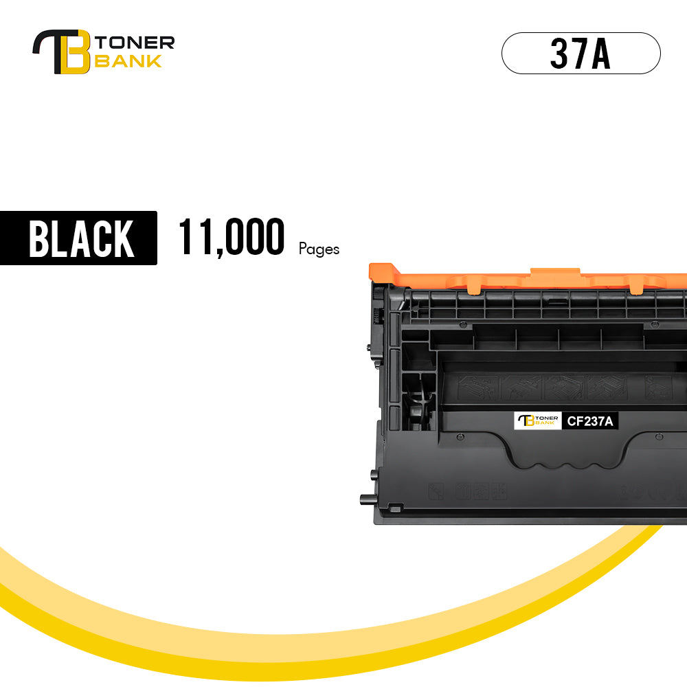 Toner Bank Compatible 37A CF237A Black Toner Cartridge for HP 37A CF237A 37X CF237X Enterprise M607 M608 M607n M608n M607dn M608dn M609 MFP M631 M632 M633 Printer Ink (Black 2-Pack)