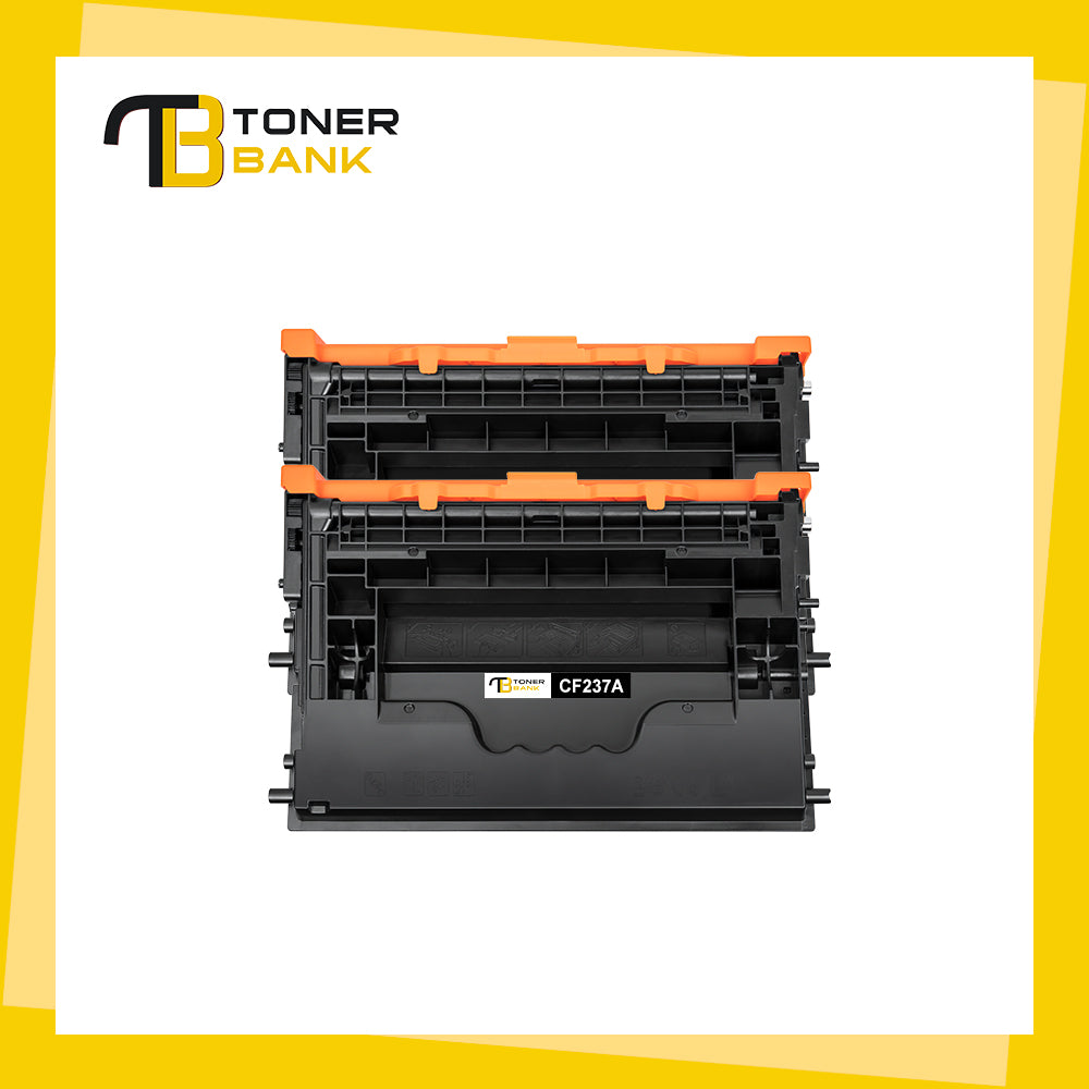 Toner Bank Compatible 37A CF237A Black Toner Cartridge for HP 37A CF237A 37X CF237X Enterprise M607 M608 M607n M608n M607dn M608dn M609 MFP M631 M632 M633 Printer Ink (Black 2-Pack)