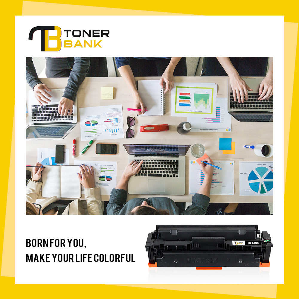 410X 410X Toner Cartridge Compatible for HP 410X CF410X 410A CF410A Laserjet MFP M477fnw M477fdw M477fdn M452dn M452nw M452dw M477 M452 M377 Printer Ink (4-Pack, Black/Cyan/Yellow/Magenta)