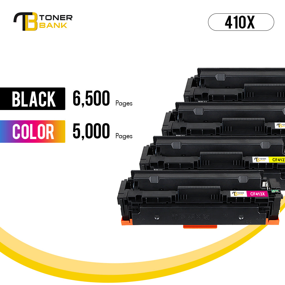 410X 410X Toner Cartridge Compatible for HP 410X CF410X 410A CF410A Laserjet MFP M477fnw M477fdw M477fdn M452dn M452nw M452dw M477 M452 M377 Printer Ink (4-Pack, Black/Cyan/Yellow/Magenta)
