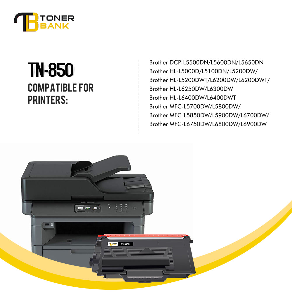 compatible brother tn850 toner cartridge 2 pack