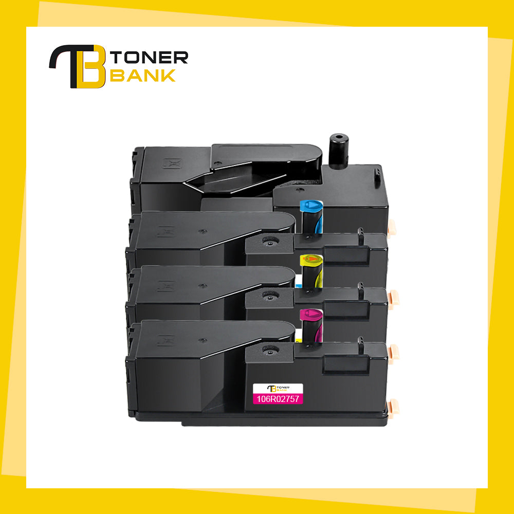 Toner Bank Compatible Toner Cartridge for Xerox 106R02759 106R02756 106R02758 106R02757 Phaser 6020 6022, WorkCentre 6025 6027 Printer Ink Toner Set ( 4-Pack, BK/C/M/Y)