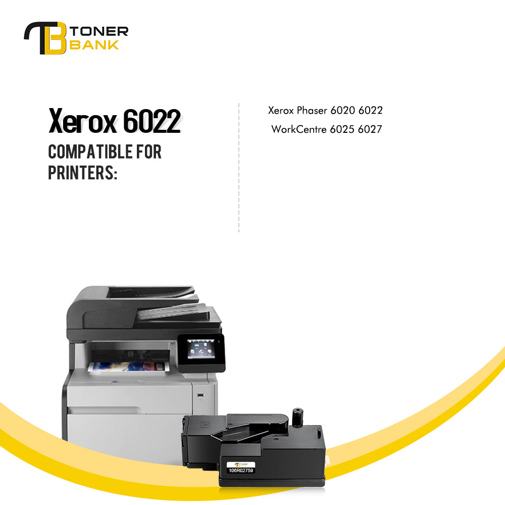 Toner Bank Compatible Toner Cartridge for Xerox 106R02759 106R02756 106R02758 106R02757 Phaser 6020 6022, WorkCentre 6025 6027 Printer Ink Toner Set ( 4-Pack, BK/C/M/Y)
