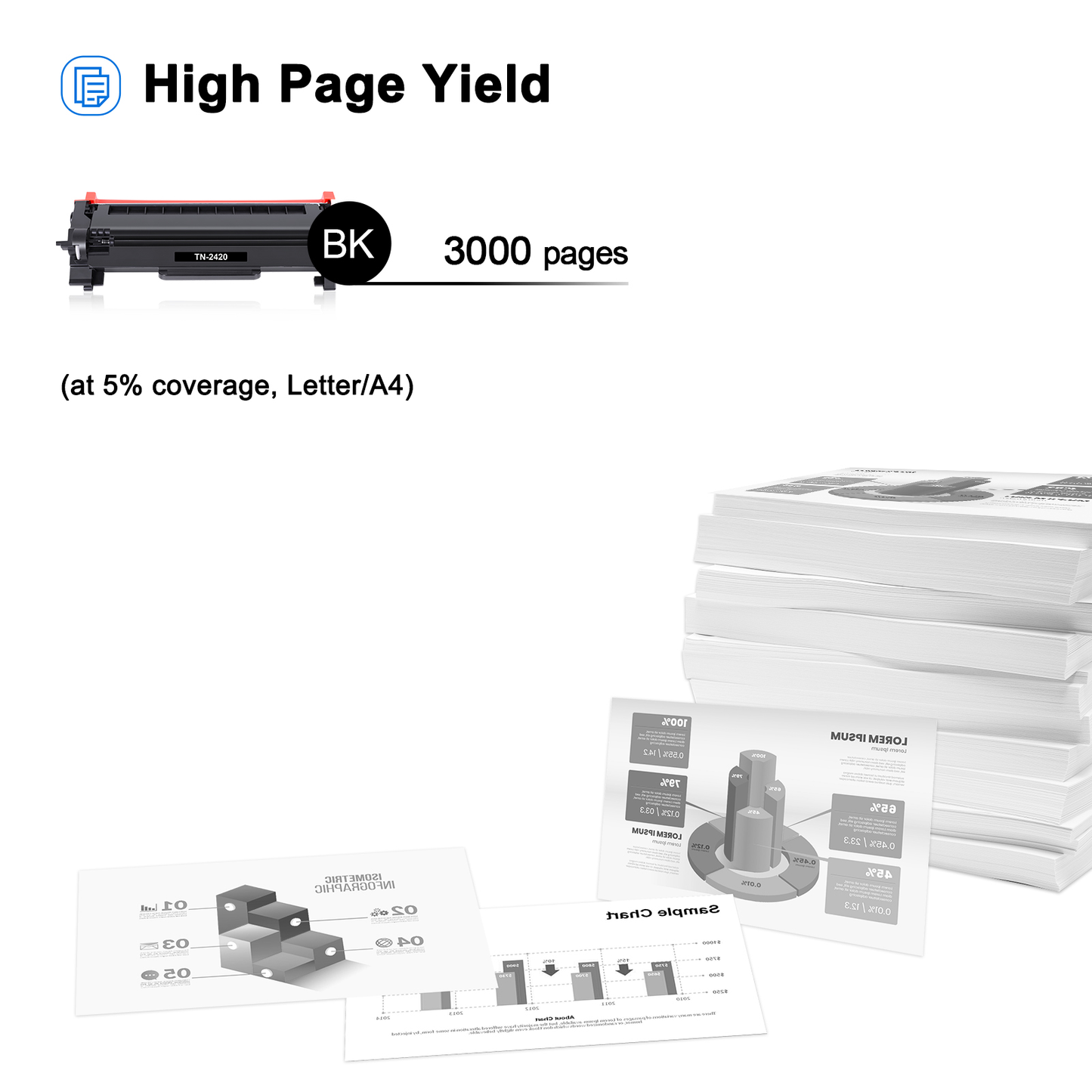 Toner Bank TN2420 Toner Cartridge Replacement for Brother TN-2420 HL-L2350DW MFC-L2710DW DCP-L2530DW MFC-L2710DN MFC-L2750DW Ink (Black, 2-Pack)