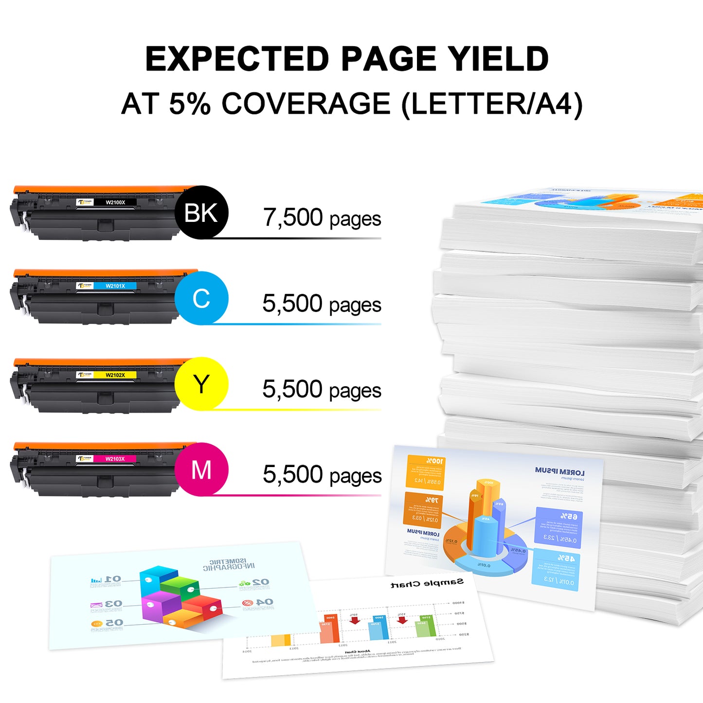 Chip-Ready Remanufactured HP 210X High-Yield Toner Set Compatible for HP 210X 210A W2100X W2100A Color Laserjet Pro MFP 4301fdw 4301fdn 4201dn 4201dw Printer Ink 4-Pack