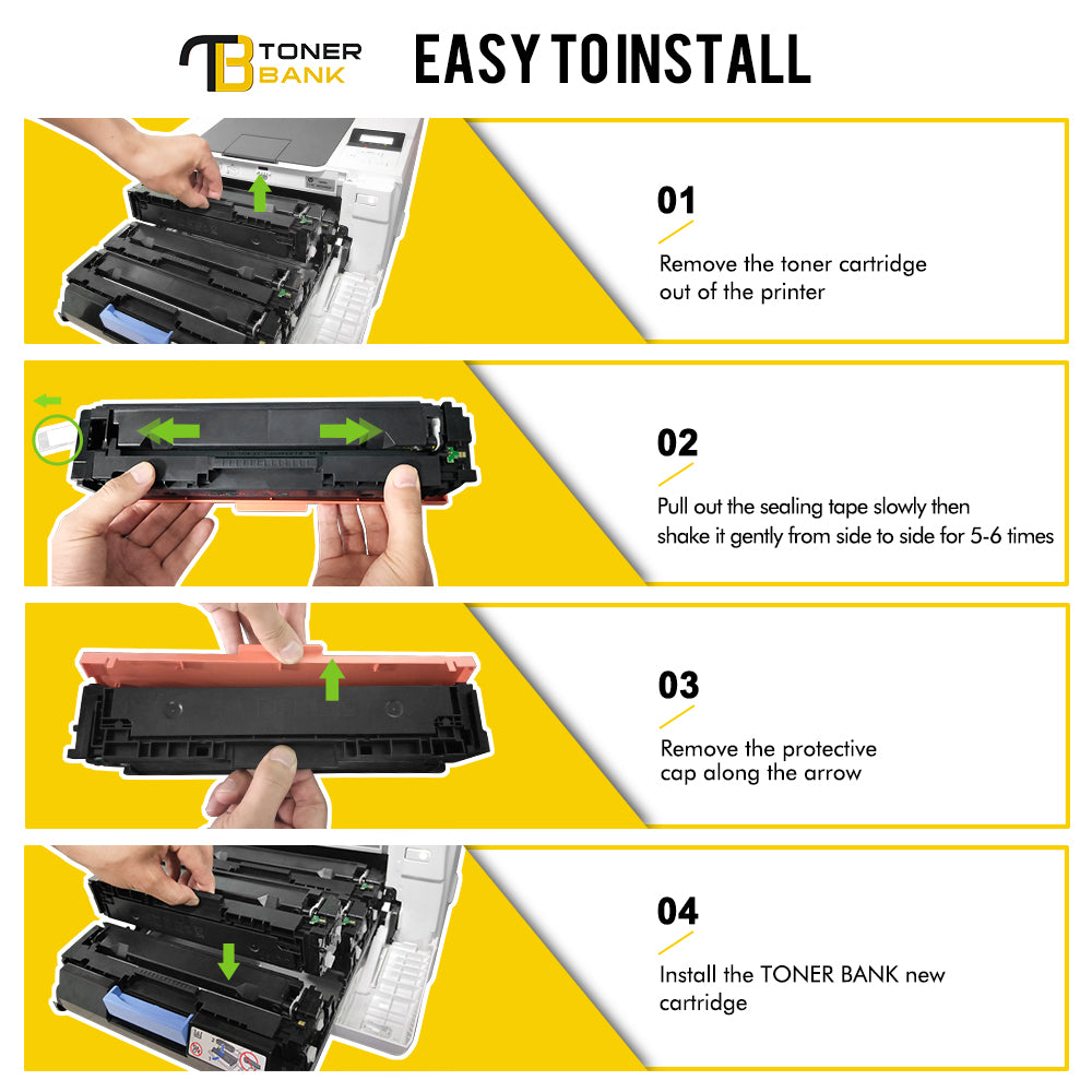 410X 410X Toner Cartridge Compatible for HP 410X CF410X 410A CF410A Laserjet MFP M477fnw M477fdw M477fdn M452dn M452nw M452dw M477 M452 M377 Printer Ink (4-Pack, Black/Cyan/Yellow/Magenta)