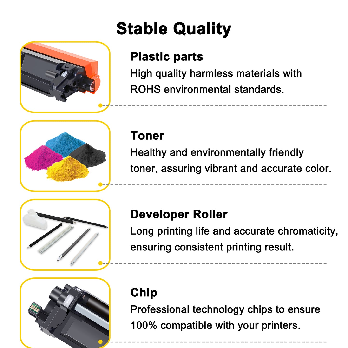 Toner Bank Compatible Toner Cartridge Replacement for Brother TN227 TN223 TN227BK MFC-L3770CDW MFC-L3750CDW HL-L3290CDW HL-L3210CW HL-L3270CDW Printer New Version (TN-227BK/C/M/Y High Yield 4 Pack)