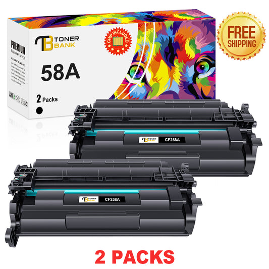 compatible hp 58a cf258a toner black 2 pack with chip