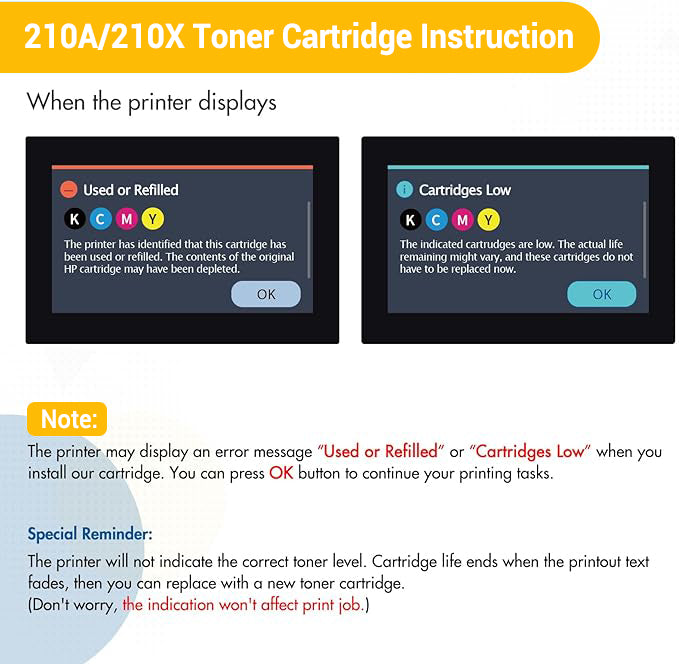 Chip-Ready Remanufactured HP 210X High-Yield Toner Set Compatible for HP 210X 210A W2100X W2100A Color Laserjet Pro MFP 4301fdw 4301fdn 4201dn 4201dw Printer Ink 4-Pack