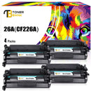 Toner Bank 26A CF226A Compatible Toner Cartidge Replacement for HP 26A CF226A 26X CF226X Pro M402n M402dn M426 M402d M402dw Laser Jet MFP M426fdw M426fdn M402 M426dw Printer Ink(Black 4PACK)