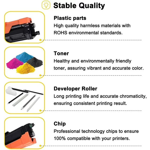 TN227 TN-227 Toner Cartridge Compatible for Brother TN227 TN-227BK/C/M/Y TN223 TN227BK for MFC-L3770CDW HL-L3270CDW HL-L3290CDW HL-L3230CDW MFC-L3750CDW MFC-L3710CW HL-L3210CW Printer Ink (4-Pack)