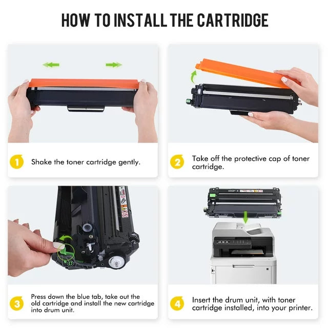 TN227 TN-227 Toner Cartridge Compatible for Brother TN227 TN-227BK/C/M/Y TN223 TN227BK for MFC-L3770CDW HL-L3270CDW HL-L3290CDW HL-L3230CDW MFC-L3750CDW MFC-L3710CW HL-L3210CW Printer Ink (4-Pack)